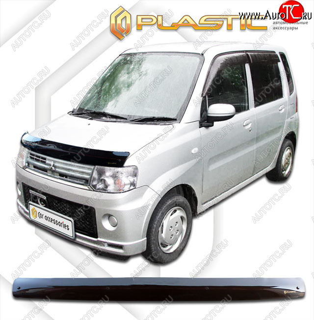 1 839 р. Дефлектор капота CA-Plastic  Mitsubishi Toppo  H82A (2008-2013) хэтчбэк 5 дв. (classic черный, без надписи)  с доставкой в г. Майкоп