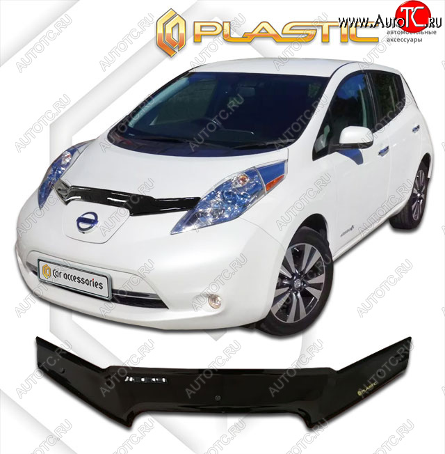 1 899 р. Дефлектор капота CA-Plastic Nissan Leaf 1 (ZE0) (2009-2017) (classic черный, без надписи)  с доставкой в г. Майкоп