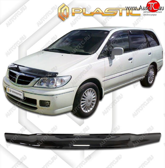 1 999 р. Дефлектор капота CA-Plastic  Nissan Presage  U30 (2001-2003) рестайлинг (classic черный, без надписи)  с доставкой в г. Майкоп