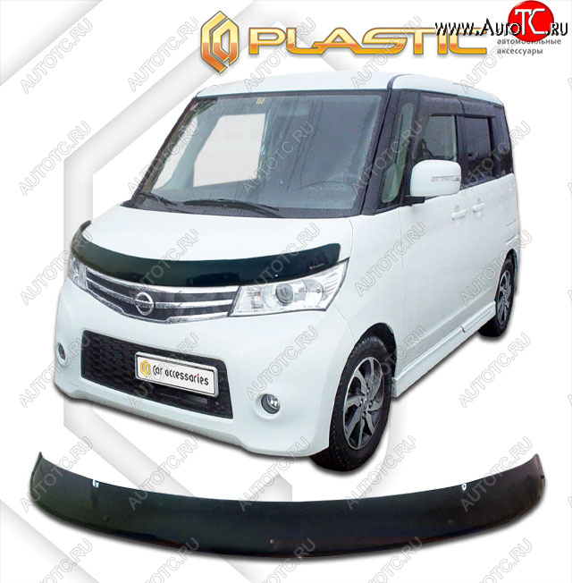 1 999 р. Дефлектор капота (highway star) CA-Plastic  Nissan Roox  ML21S (2009-2013) (classic черный, без надписи)  с доставкой в г. Майкоп