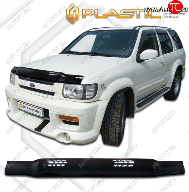 1 999 р. Дефлектор капота CA-Plastic  Nissan Terrano Regulus  1 R50 (1996-2002) (classic черный, без надписи)  с доставкой в г. Майкоп