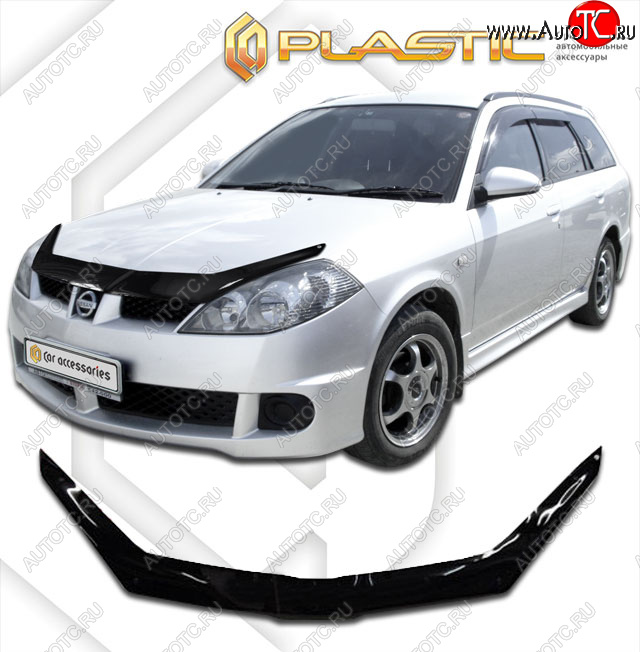 1 999 р. Дефлектор капота CA-Plastic  Nissan Wingroad  2 Y11 (2001-2005) рестайлинг универсал (classic черный, без надписи)  с доставкой в г. Майкоп