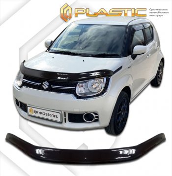 1 999 р. Дефлектор капота CA-Plastic  Suzuki Ignis (2016-2025) (серия Сlassic черный, без надписи)  с доставкой в г. Майкоп. Увеличить фотографию 2