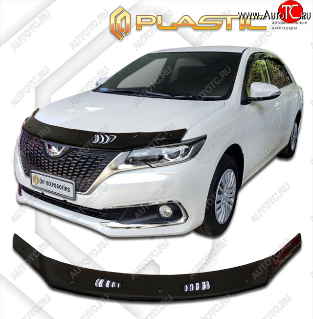 1 999 р. Дефлектор капота CA-Plastic Toyota Allion T260 седан 2-ой рестайлинг (2016-2021) (classic черный, без надписи)  с доставкой в г. Майкоп