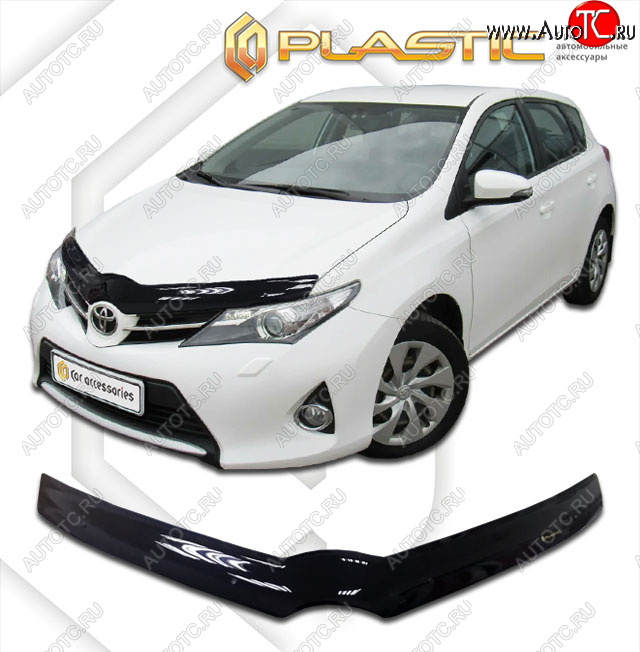 1 999 р. Дефлектор капота CA-Plastic  Toyota Auris  E180 (2012-2018) хэтчбэк 5 дв. дорестайлинг, хэтчбэк 5 дв. рестайлинг (classic черный, без надписи)  с доставкой в г. Майкоп