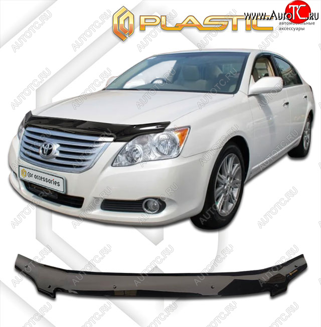 2 159 р. Дефлектор капота CA-Plastic  Toyota Avalon  3 (2005-2010) Правый руль (classic черный, без надписи)  с доставкой в г. Майкоп