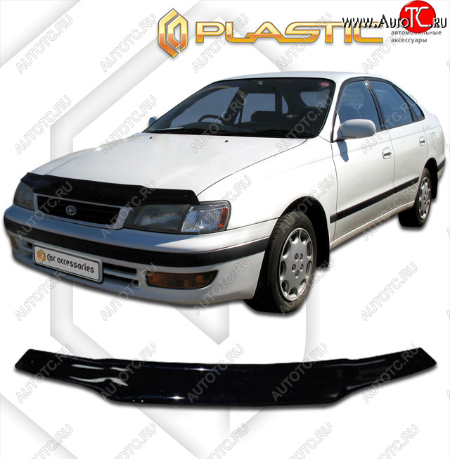 1 899 р. Дефлектор капота CA-Plastic  Toyota Carina E  T190 (1992-1997) лифтбэк дорестайлинг, седан дорестайлинг, седан рестайлинг (classic черный, без надписи)  с доставкой в г. Майкоп