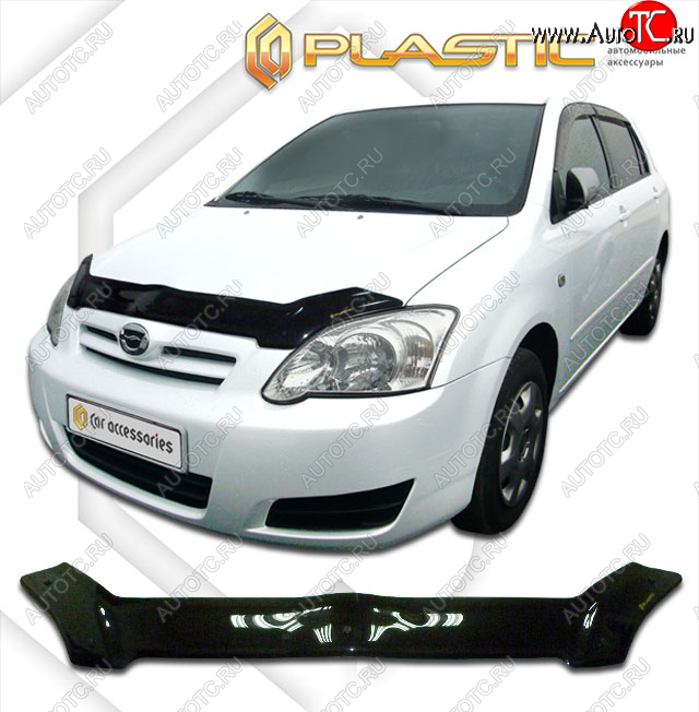 1 999 р. Дефлектор капота CA-Plastic  Toyota Corolla Runx  E120 (2004-2007) хэтчбэк 5 дв. 2-ой рестайлинг (classic черный, без надписи)  с доставкой в г. Майкоп