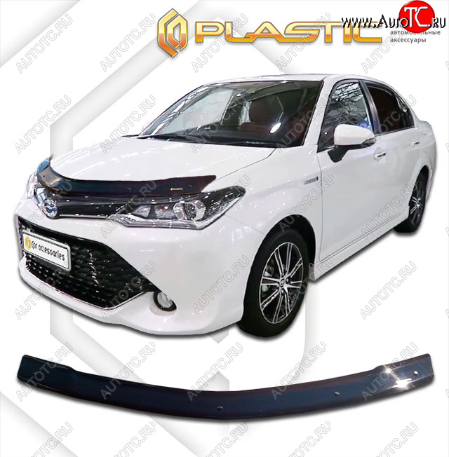 1 899 р. Дефлектор капота CA-Plastic  Toyota Corolla Axio  (E160) седан (2015-2017) 1-ый рестайлинг (classic черный, без надписи)  с доставкой в г. Майкоп