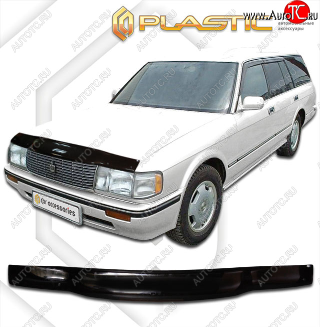 1 999 р. Дефлектор капота CA-Plastic  Toyota Crown  S130 (1991-1999) универсал 2-ой рестайлинг (classic черный, без надписи)  с доставкой в г. Майкоп