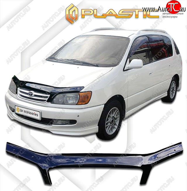 2 159 р. Дефлектор капота CA-Plastic  Toyota Ipsum  SXM10 (1998-2001) рестайлинг (classic черный, без надписи)  с доставкой в г. Майкоп