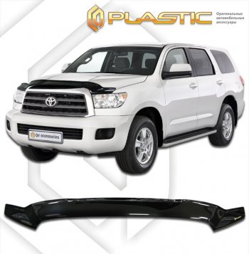 2 159 р. Дефлектор капота CA-Plastic  Toyota Sequoia (2007-2017) XK60 дорестайлинг (серия Сlassic черный, без надписи)  с доставкой в г. Майкоп. Увеличить фотографию 2