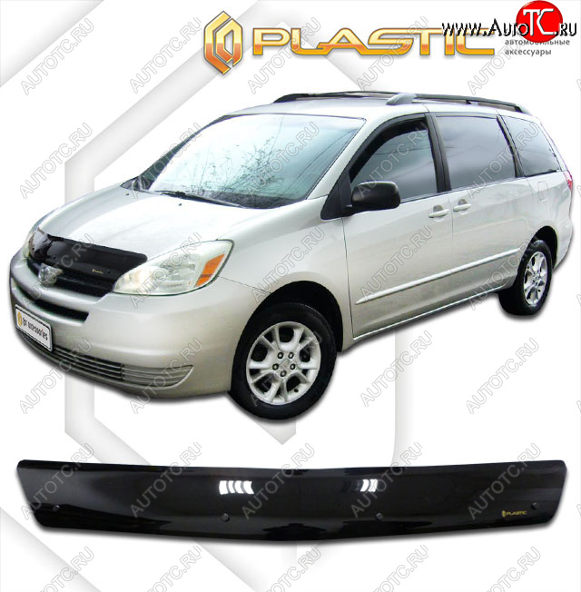 1 899 р. Дефлектор капота CA-Plastic  Toyota Sienna  XL20 (2003-2010) дорестайлинг, рестайлинг (classic черный, без надписи)  с доставкой в г. Майкоп
