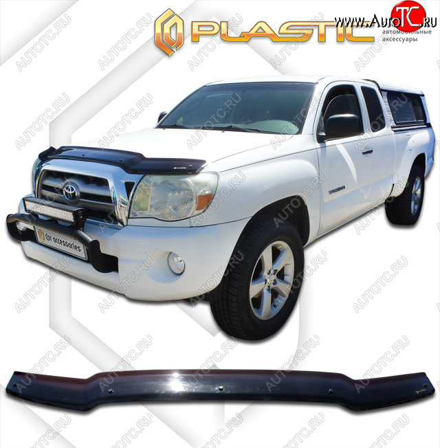 1 999 р. Дефлектор капота CA-Plastic Toyota Tacoma N200 PickUp AccessCab дорестайлинг (2004-2011) (classic черный, без надписи)  с доставкой в г. Майкоп
