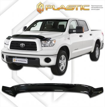 3 079 р. Дефлектор капота (Double Cab) CA-Plastic Toyota Tundra XK50 дорестайлинг (2007-2009) (серия Сlassic черный, без надписи)  с доставкой в г. Майкоп. Увеличить фотографию 2