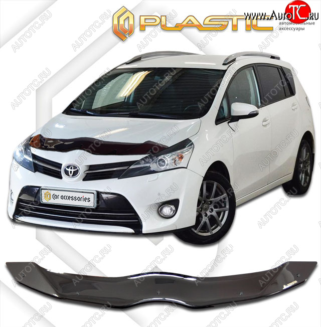 1 899 р. Дефлектор капота CA-Plastic  Toyota Verso  R20 (2013-2018) рестайлинг (classic черный, без надписи)  с доставкой в г. Майкоп