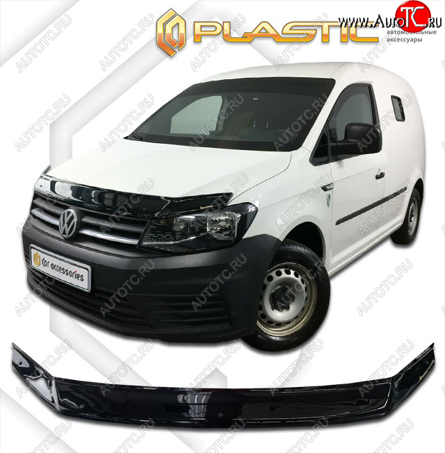 1 999 р. Дефлектор капота CA-Plastic  Volkswagen Caddy  2K (2015-2020) рестайлинг (classic черный, без надписи)  с доставкой в г. Майкоп