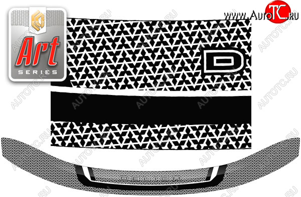 2 299 р. Дефлектор капота (D:5) CA-Plastic  Mitsubishi Delica D:5  1 (2007-2025) дорестайлинг, рестайлинг (серия ART белая)  с доставкой в г. Майкоп