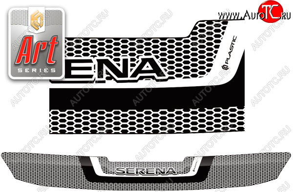 2 079 р. Дефлектор капота CA-Plastic  Nissan Serena  C27 (2016-2019) минивэн дорестайлинг (серия ART белая)  с доставкой в г. Майкоп