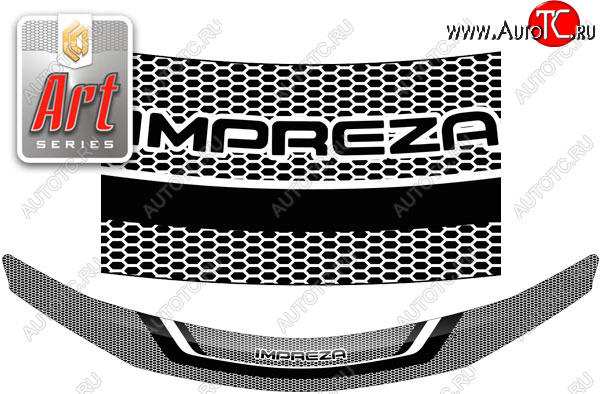 2 159 р. Дефлектор капот CA-Plastic  Subaru Impreza  GE (2007-2012) седан (серия ART белая)  с доставкой в г. Майкоп