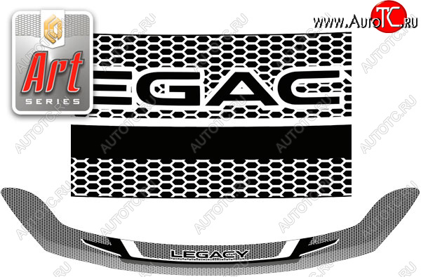 2 399 р. Дефлектор капот CA-Plastic  Subaru Legacy  BN/B15 (2017-2025) рестайлинг седан (серия ART белая)  с доставкой в г. Майкоп