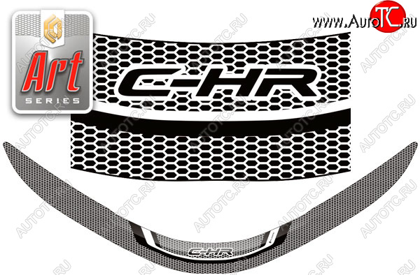2 159 р. Дефлектор капот CA-Plastic  Toyota C-HR  NGX10, ZGX10 (2019-2025) рестайлинг (серия ART белая)  с доставкой в г. Майкоп