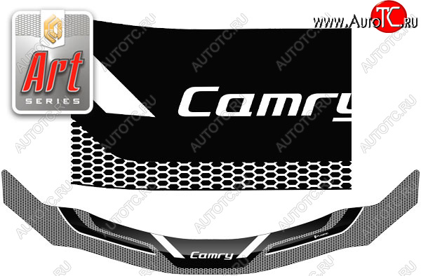 2 299 р. Дефлектор капот CA-Plastic  Toyota Camry  XV40 (2006-2008) дорестайлинг (серия ART белая)  с доставкой в г. Майкоп