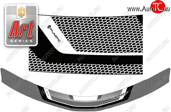 2 299 р. Дефлектор капот (USA) CA-Plastic  Toyota Camry  XV50 (2011-2014) дорестайлинг (серия ART белая)  с доставкой в г. Майкоп
