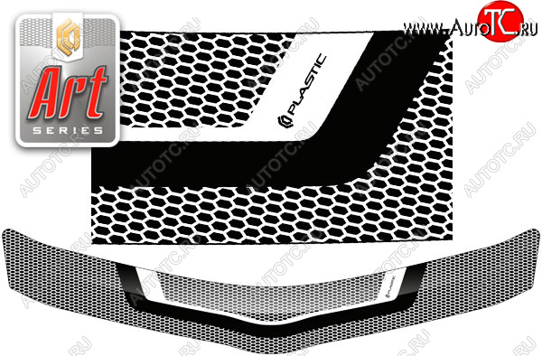 2 159 р. Дефлектор капота CA-Plastic  Toyota Passo Sette (2008-2012) MPV (серия ART белая)  с доставкой в г. Майкоп