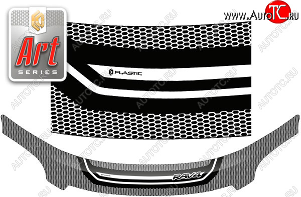 2 479 р. Дефлектор капота CA-Plastic  Toyota RAV4  XA30 (2010-2013) 5 дв. 2-ой рестайлинг (серия ART белая)  с доставкой в г. Майкоп