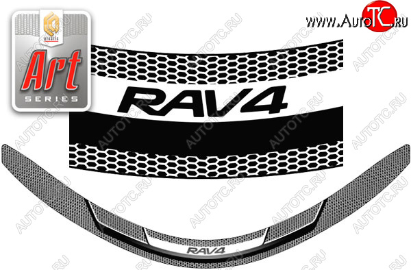 2 199 р. Дефлектор капота CA-Plastic  Toyota RAV4  XA40 (2015-2019) 5 дв. рестайлинг  с доставкой в г. Майкоп