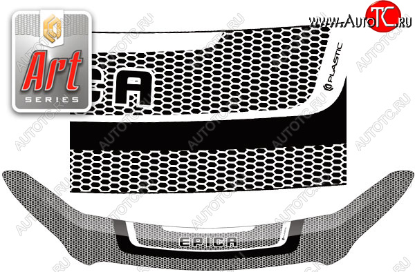 2 299 р. Дефлектор капота CA-Plastic  Chevrolet Epica  V250 (2006-2012) (Серия Art черная)  с доставкой в г. Майкоп