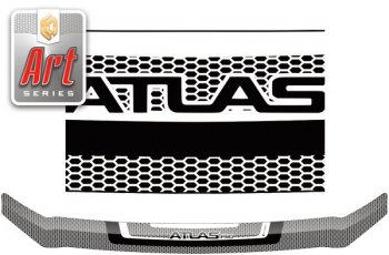 2 199 р. Дефлектор капота CA-Plastic  Geely Atlas Pro  NL3 (2019-2025) (Серия Art черная)  с доставкой в г. Майкоп. Увеличить фотографию 2