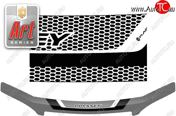2 399 р. Дефлектор капота CA-Plastic  Honda Odyssey  2 (1999-2003) (Серия Art черная)  с доставкой в г. Майкоп