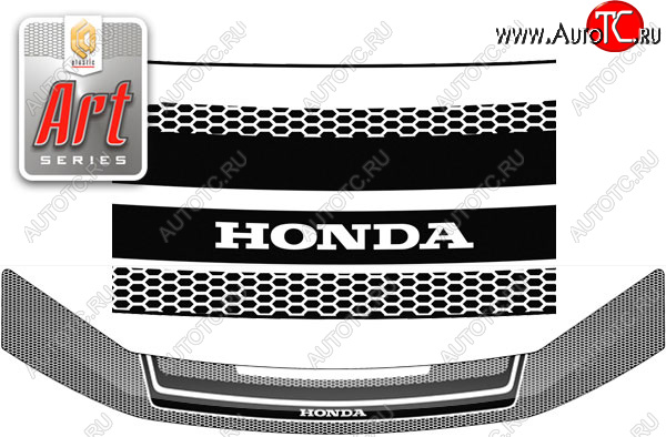 2 299 р. Дефлектор капота CA-Plastic  Honda StepWagon  RK (2009-2015) минивэн дорестайлинг, минивэн рестайлинг (Серия Art черная)  с доставкой в г. Майкоп