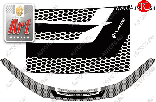 2 199 р. Дефлектор капота CA-Plastic  Honda Vezel  RU3, RU4, RU1, RU2 (2013-2018) дорестайлинг (Серия Art черная)  с доставкой в г. Майкоп