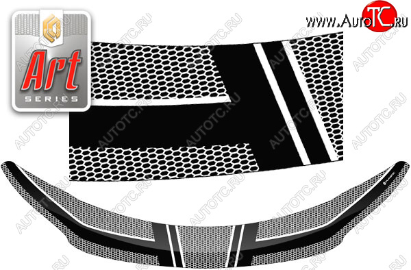 2 199 р. Дефлектор капота CA-Plastic  Hyundai Elantra  MD (2013-2016) рестайлинг (Серия Art черная)  с доставкой в г. Майкоп
