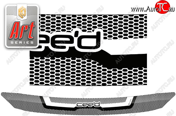 2 079 р. Дефлектор капота CA-Plastic  KIA Ceed  3 CD (2018-2025) хэтчбэк (Серия Art черная)  с доставкой в г. Майкоп