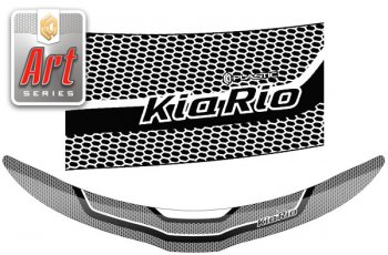 Дефлектор капота CA-Plastic KIA Rio  3 QB (2011-2015) дорестайлинг седан (серия Art черная)