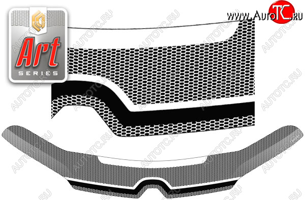 2 479 р. Дефлектор капота CA-Plastic  Renault Sandero Stepway  (B8) (2014-2018) дорестайлинг (Серия Art черная)  с доставкой в г. Майкоп