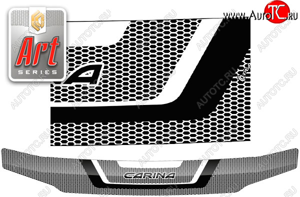 2 199 р. Дефлектор капота CA-Plastic  Toyota Carina  T210 (1998-2001) рестйлинг (Серия Art черная)  с доставкой в г. Майкоп