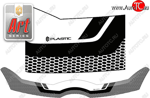 2 199 р. Дефлектор капота CA-Plastic  Toyota Corolla Verso  AR10 (2004-2009) (Серия Art черная)  с доставкой в г. Майкоп