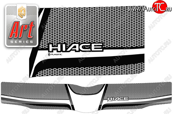 2 479 р. Дефлектор капота (правый руль) CA-Plastic  Toyota Hiace ( H200,  H300) (2004-2025) минивэн (Япония) дорестайлинг , минивэн (Япония) 1-ый рестайлинг, минивэн (Япония) 2-ой рестайлинг, минивэн (Япония) 3-ий рестайлинг, минивэн дорестайлинг (Серия Art черная)  с доставкой в г. Майкоп