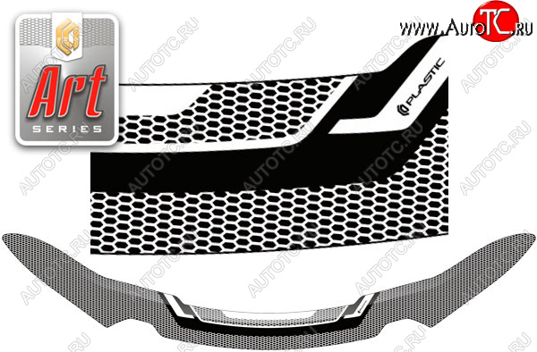 2 299 р. Дефлектор капота CA-Plastic  Toyota Hilux  AN120 (2020-2025) 2-ой рестайлинг (Серия Art черная)  с доставкой в г. Майкоп