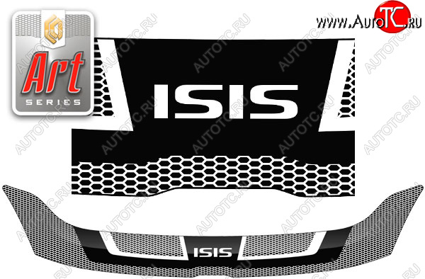 2 199 р. Дефлектор капота CA-Plastic  Toyota Isis  XM10 (2009-2017) 2-ой рестайлинг (Серия Art черная)  с доставкой в г. Майкоп