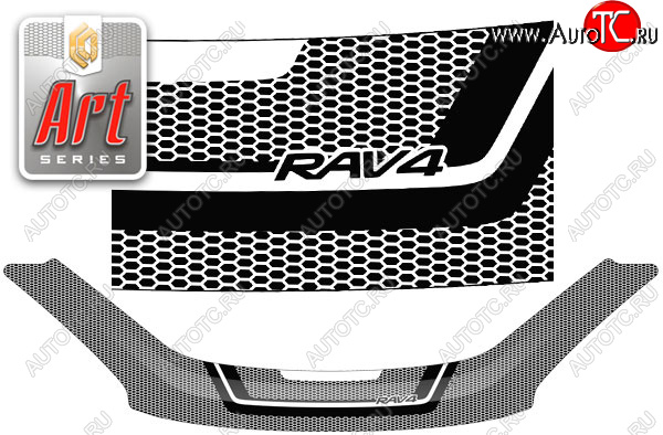 2 479 р. Дефлектор капота CA-Plastic  Toyota RAV4  CA20 (2000-2005) 3 дв. дорестайлинг, 5 дв. дорестайлинг, 3 дв. рестайлинг, 5 дв. рестайлинг (Серия Art черная)  с доставкой в г. Майкоп