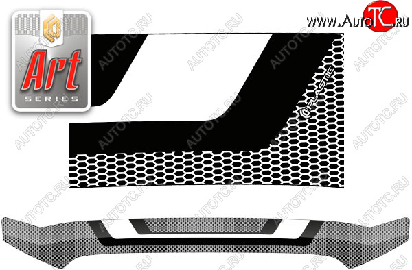 2 399 р. Дефлектор капота (Crew Max) CA-Plastic  Toyota Tundra  XK50 (2007-2013) дорестайлинг, 1-ый рестайлинг (Серия Art черная)  с доставкой в г. Майкоп