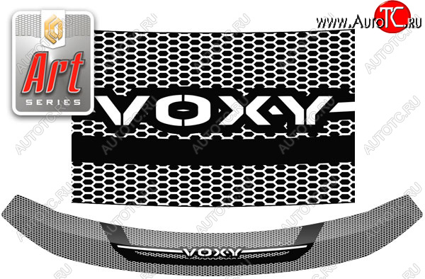 2 299 р. Дефлектор капота CA-Plastic  Toyota Voxy  минивэн (2014-2017) R80 дорестайлинг (Серия Art черная)  с доставкой в г. Майкоп