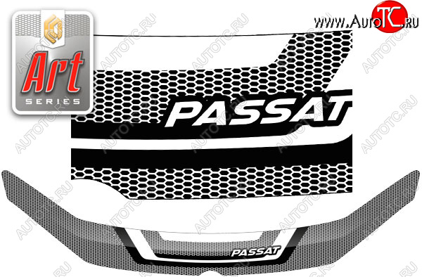 2 399 р. Дефлектор капота CA-Plastic  Volkswagen Passat  B7 (2010-2015) седан (Серия Art черная)  с доставкой в г. Майкоп