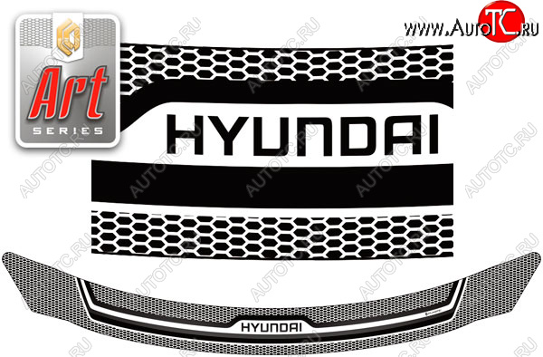 2 159 р. Дефлектор капота CA-Plastic  Hyundai I30  2 GD (2011-2017) дорестайлинг, хэтчбэк 5 дв., рестайлинг, хэтчбэк 5 дв. (серия ART графит)  с доставкой в г. Майкоп